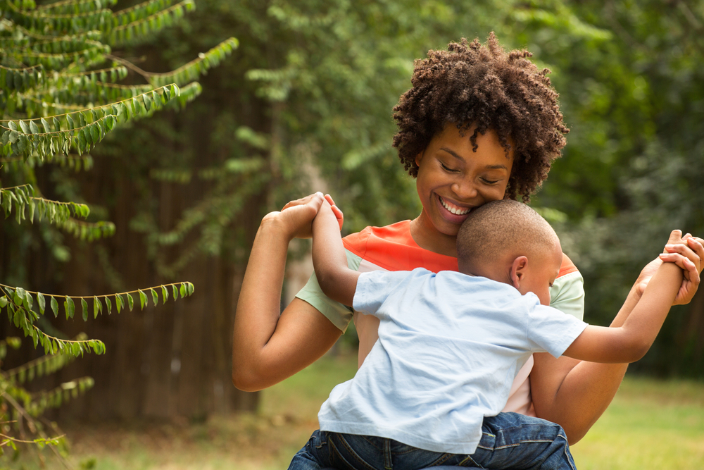 single mom with her son