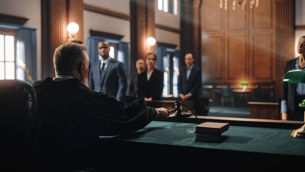 court of law and justice trial